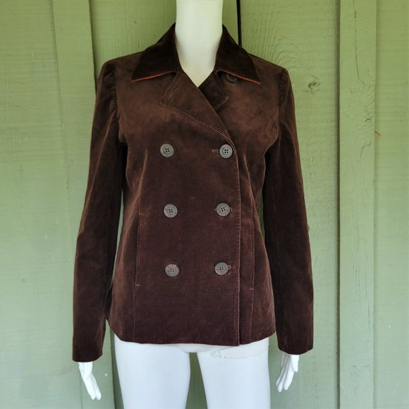 MICHAEL KORS Brown Double Breasted Corduroy Jacket S - Picture 1 of 5